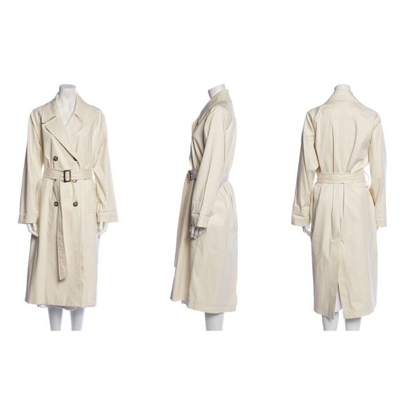 ba&sh Ivory Belted Long Trench Coat - Picture 1 of 5